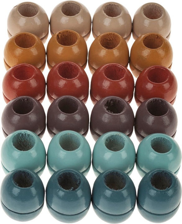 Image du produit Rico Design Perles en bois Makramee couleur terre, 24 pièces