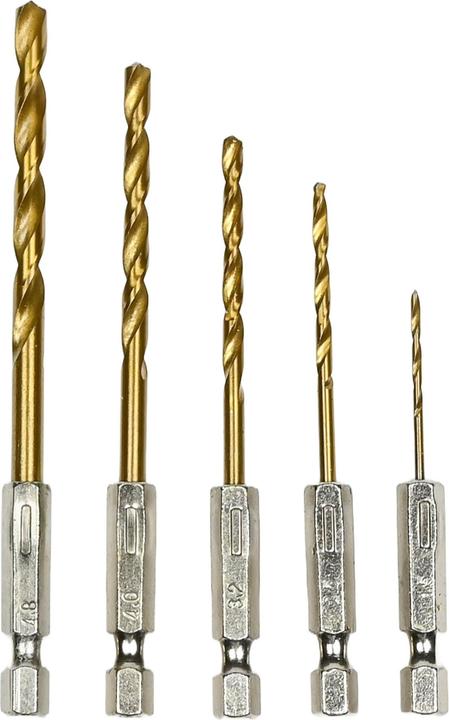 Produktbild ProPlus Bohrerset 5-teilig Titan 1,5/2,5/3,2/4,0/4,8 mm (2,5, 4,0, 4,8 mm - 12,7 mm, 1,5, 3,2)