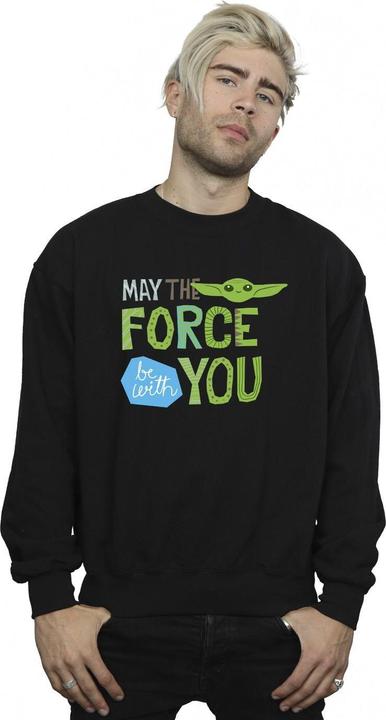 Actual product image Star Wars Mens The Mandalorian May The Force Be With You Sweatshirt (XL)