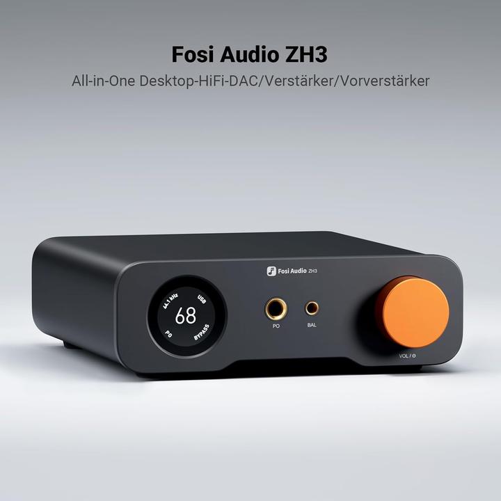 Produktbild Fosi Audio ZH3, DAC Kopfhörerverstärker und Vorverstärker (Display, Gain-Schalter, USB-DAC)