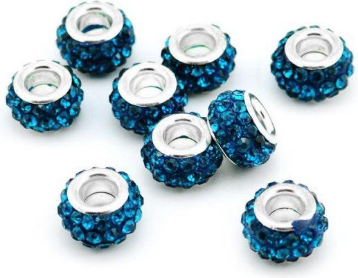 Immagine prodotto Hermex Perlina di strass placcata argento 925 - Turchese argentato (Argento 925, Robusta lega metallica)