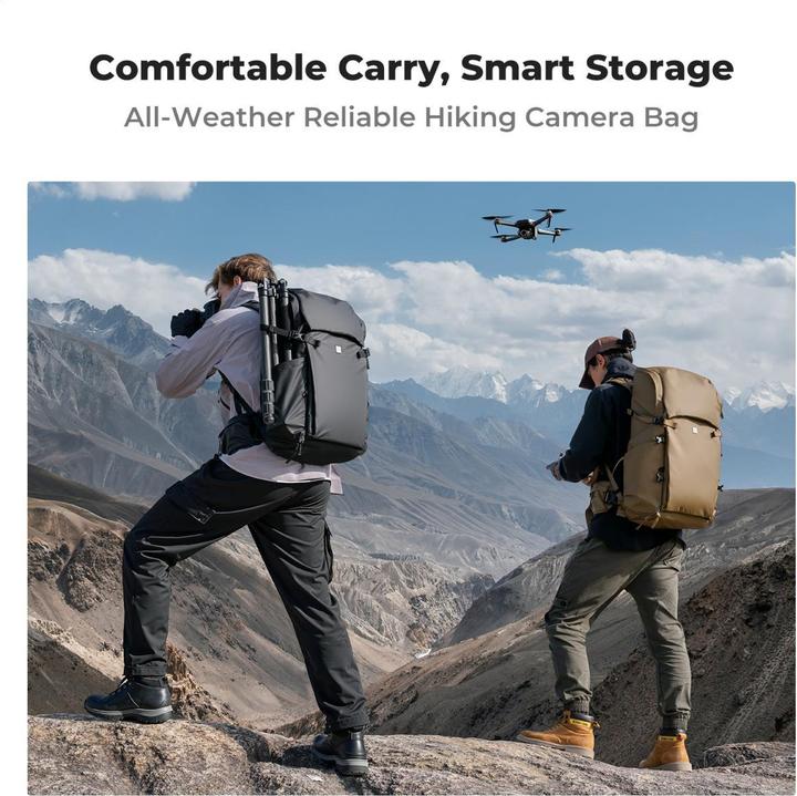 Actual product image K&F Concept Outdoor Backpack 30L Star Wander 04 (Black) (Photo backpack, 30 l)