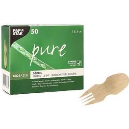 Thumbnail - Papstar, Einweggeschirr, Fingerfood - Göffel "pure" (50 x)