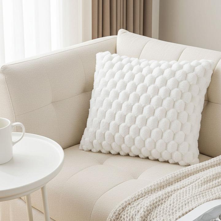 Douceur D'intérieur Luxuriöses Sofakissen 45x45 cm - Traumhaft weiches Kuschelkissen in Weiss (45 x 45 cm)