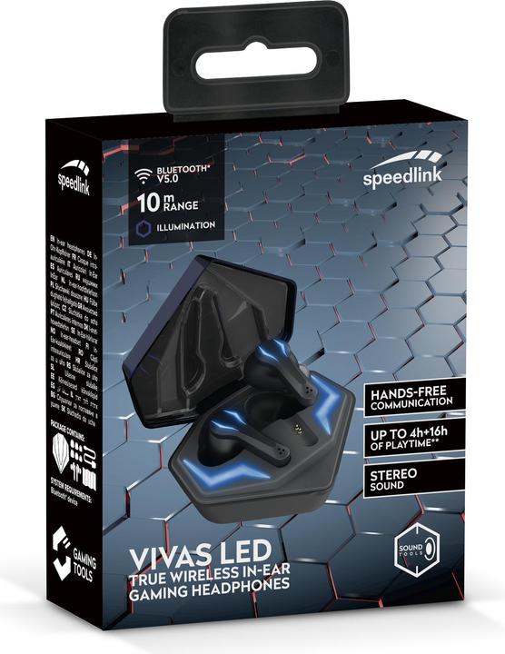 Actual product image Speedlink VIVAS LED Gaming True Wireless In-Ear Headphones black (Wireless)
