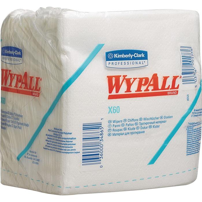Kimberly-Clark Wypall X60 - Salviette in sezioni, piegate, bianche - 76 sezioni, Utensili pulizia, Bianco
