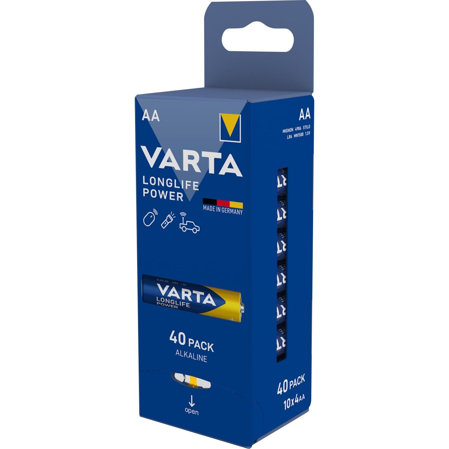 Varta Potenza di lunga durata (40 pz., AA, 2960 mAh), Batterie + pile