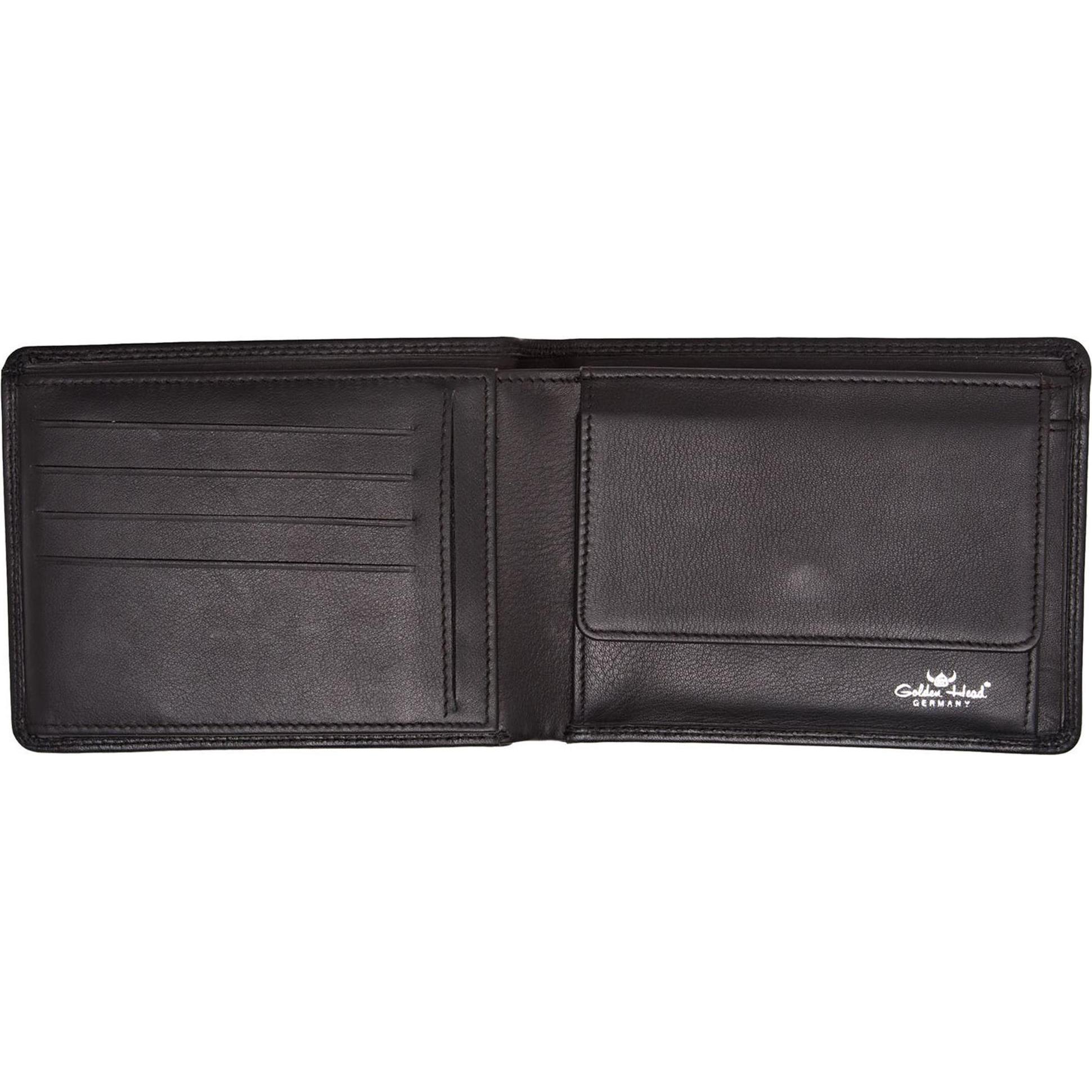 Thumbnail - Golden Head, Herren, Portemonnaie, Polo Geldbörse RFID Leder 12,5 cm, Schwarz