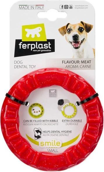 Immagine prodotto Ferplast Anello del sorriso S rosso - Gioco per cani (Gioco da masticare per cani)