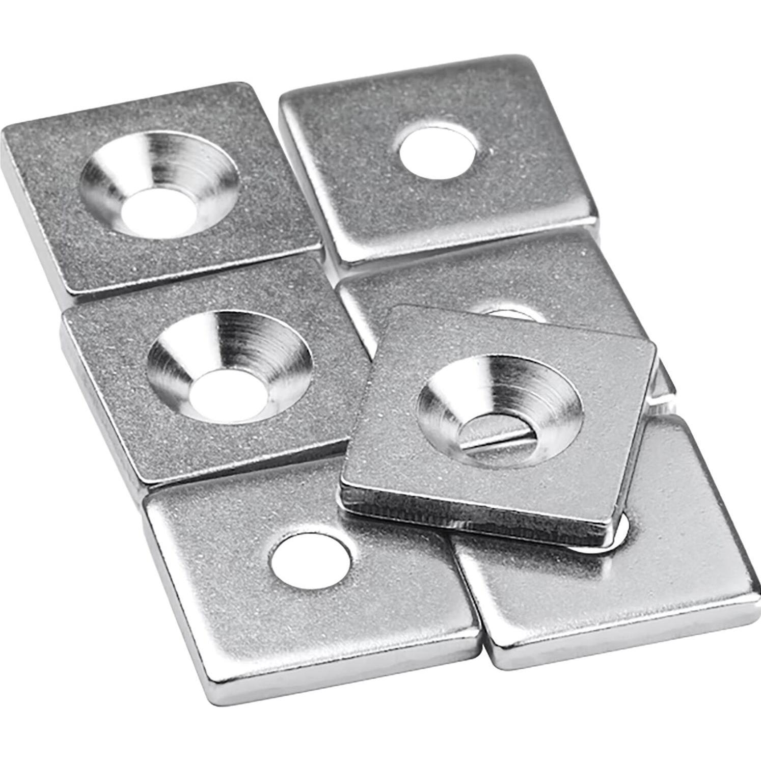 Thumbnail - Supermagnete, Magnet, Magnetgegenstück 20 x 20 mm mit Bohrung (10 x)