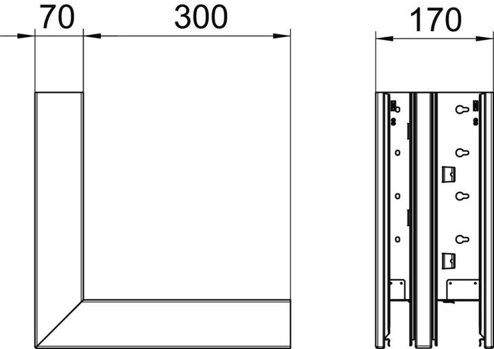 Actual product image OBO Bettermann OBO GS-DA70170RW Asymmetrical external corner 70x170mm pure white (7 cm)