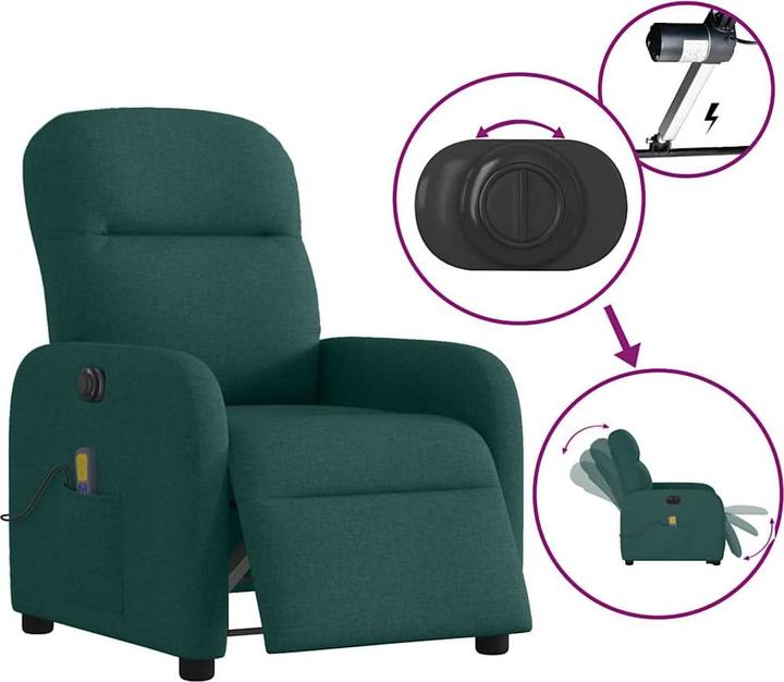Immagine prodotto vidaXL Sedia da massaggio elettrica in tessuto verde scuro