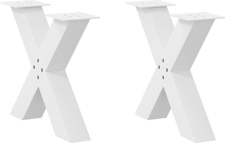 Image du produit vidaXL Pieds de table basse en X 2 pcs. Blanc 50x(42-43) cm Pied de table en acier
