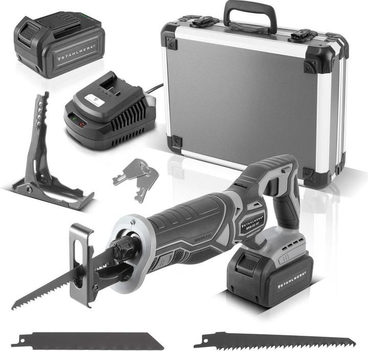 Actual product image Stahlwerk BRS-20 ST cordless reciprocating saw with 20 volt, 4 Ah Li Ion battery, 0-2600 rpm