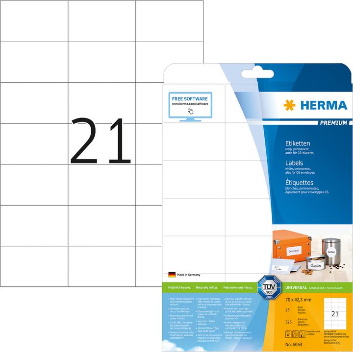 Actual product image HERMA Universal labels A4