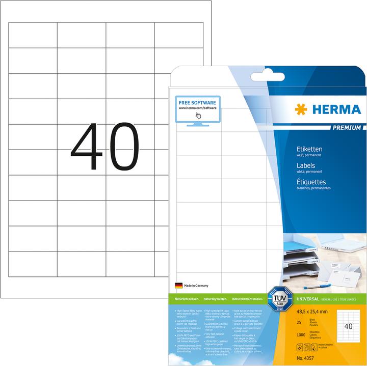 Produktbild HERMA Universal Etiketten A4