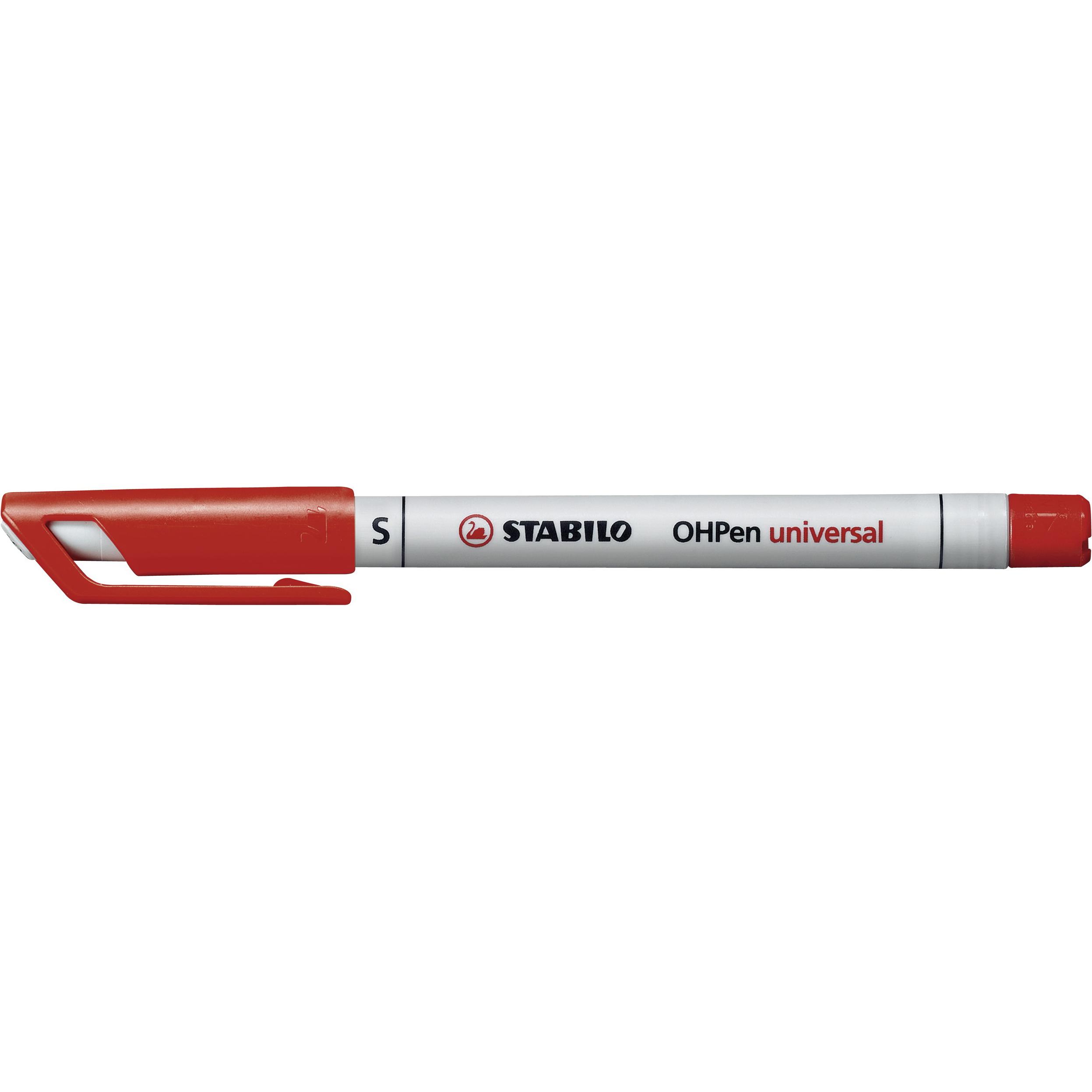 STABILO, Marker, OHPen universal Folienstift wasserlöslich (Rot, 0.40 mm, 1 x)