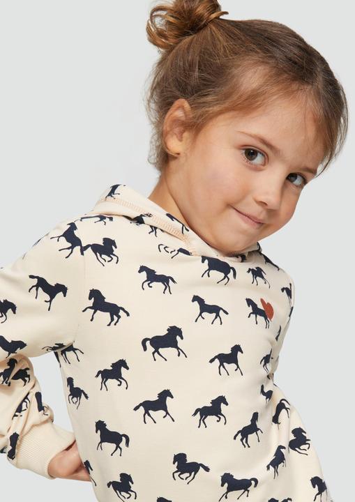 Produktbild s.Oliver Sweatshirt Kapuzen-Sweatshirt mit All-over-Print (116, 122)