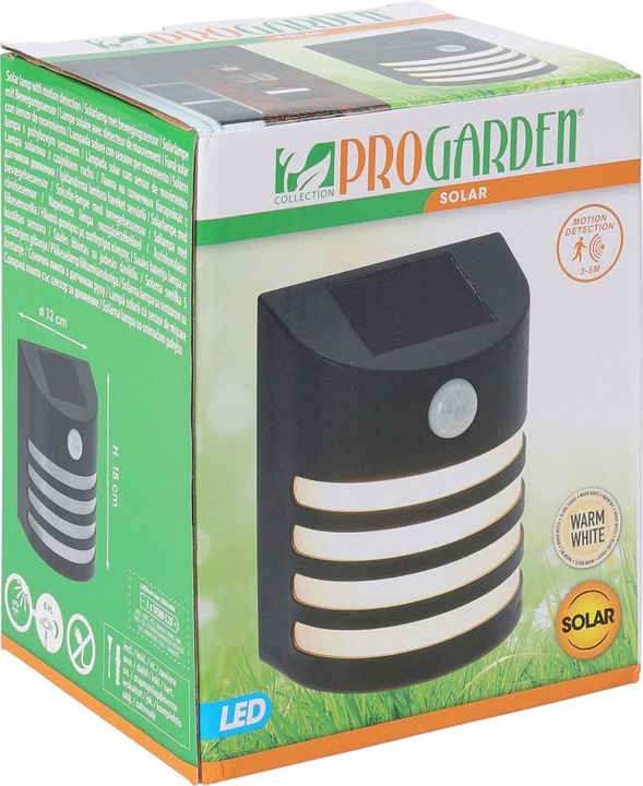 Actual product image ProGarden Set of 8 solar outdoor lights with PIR motion sensor, wall light (IP44)