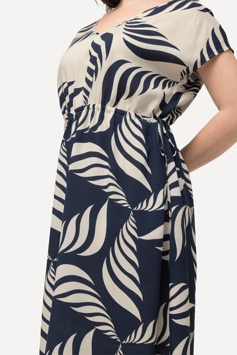 Produktbild Ulla Popken Maxikleid, grafischer Druck, V-Ausschnitt, ärmellos (54)