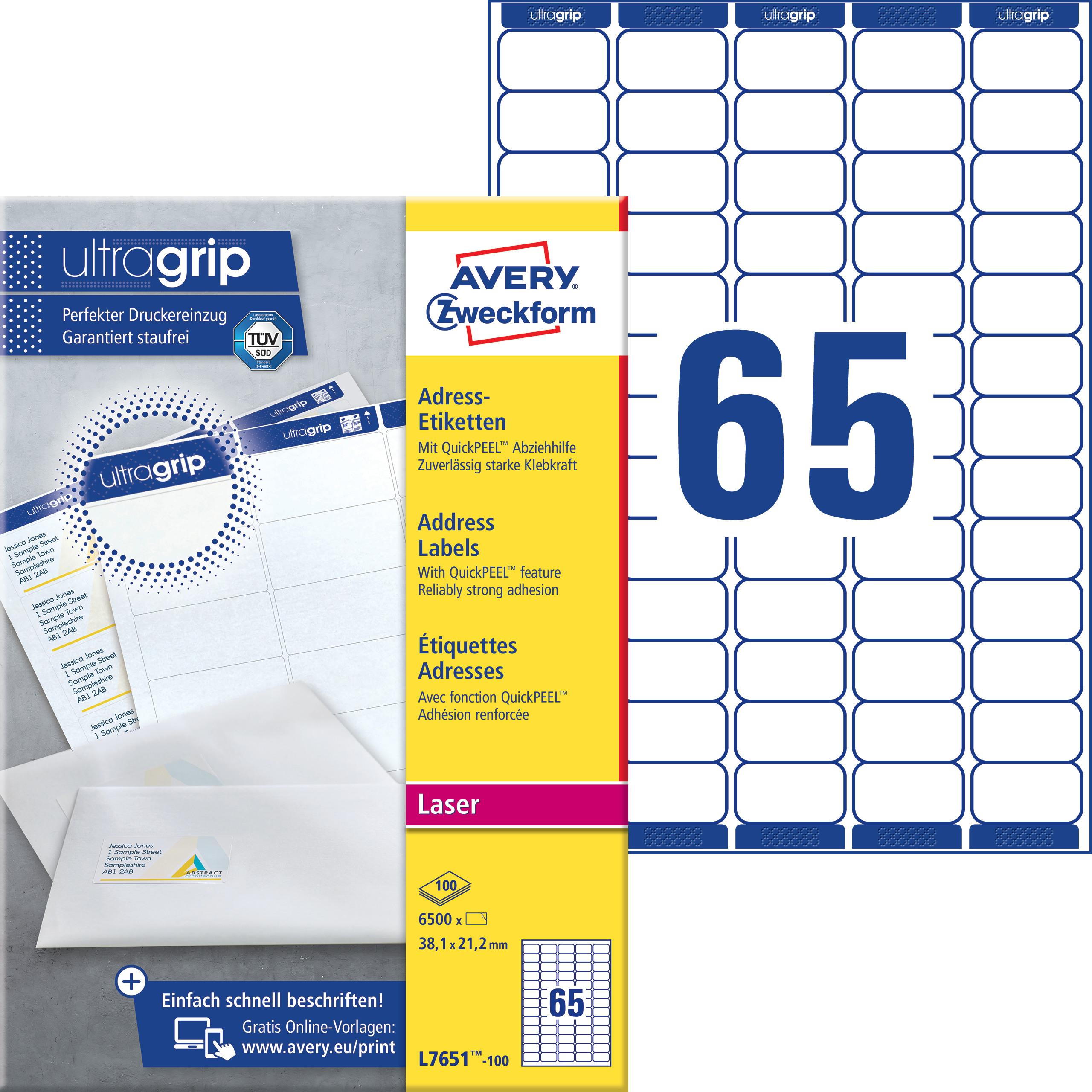 Avery, Etiketten, Adressetiketten