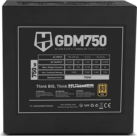 Actual product image Nox HUMMER GDM 750W GOLD (750 W)