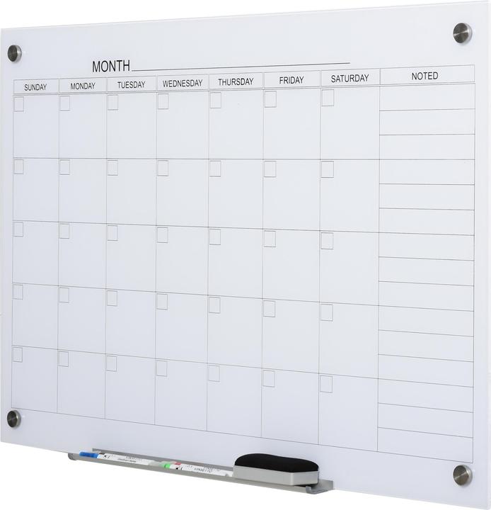 Vinsetto Tableau calendrier avec gomme et 4 marqueurs (90 x 60 x 0.2)