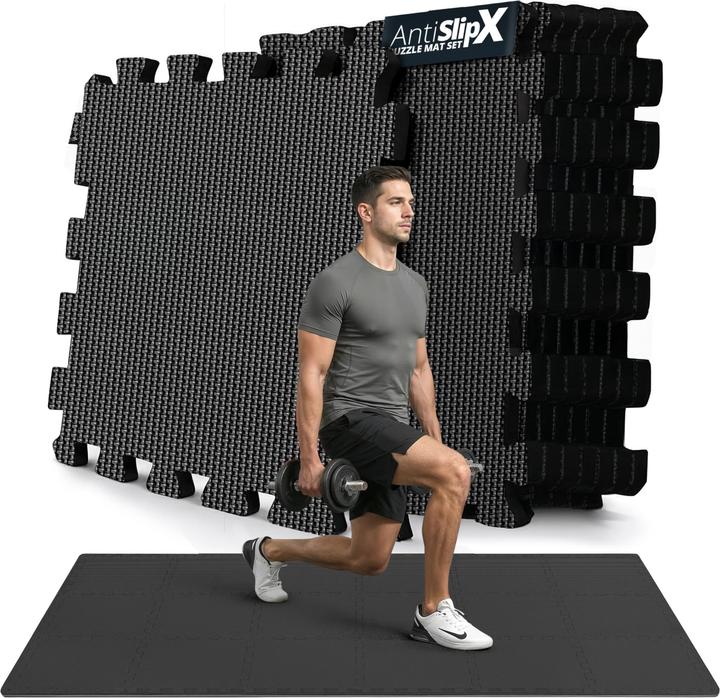 BeMaxx 18-teiliges Bodenschutzmatten-Set für Fitness und Gymnastik (1 cm)