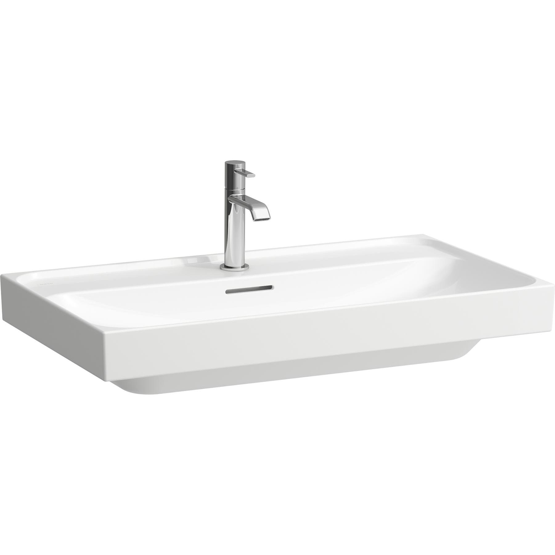 Laufen, Waschbecken, Meda Waschtisch, unterbaufähig, 800x460mm, 1 Hahnloch, mit Überlauf (880 mm, 210 mm)