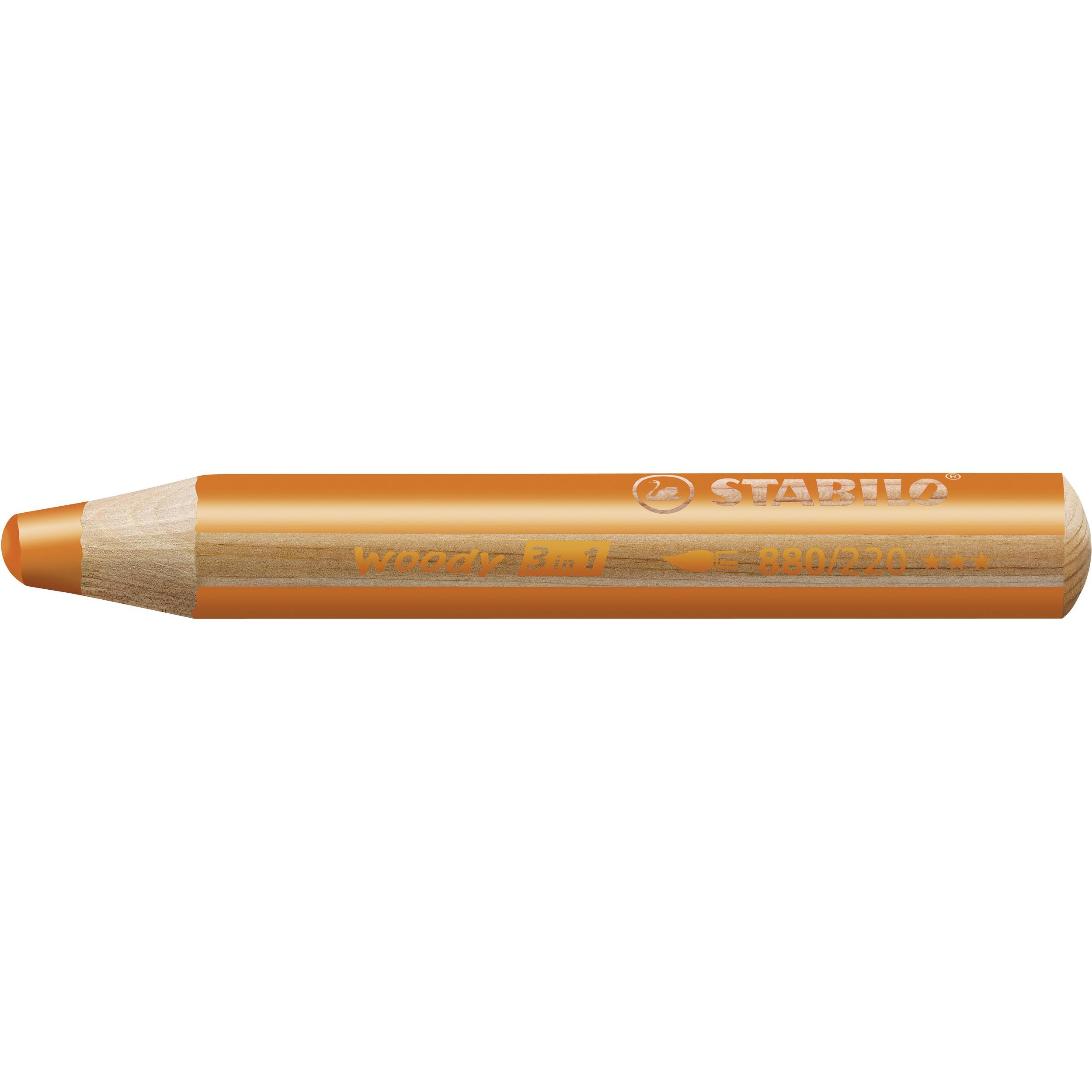 5x STABILO, Malstifte, woody 3 in 1 Buntstift (Orange, 1 x)