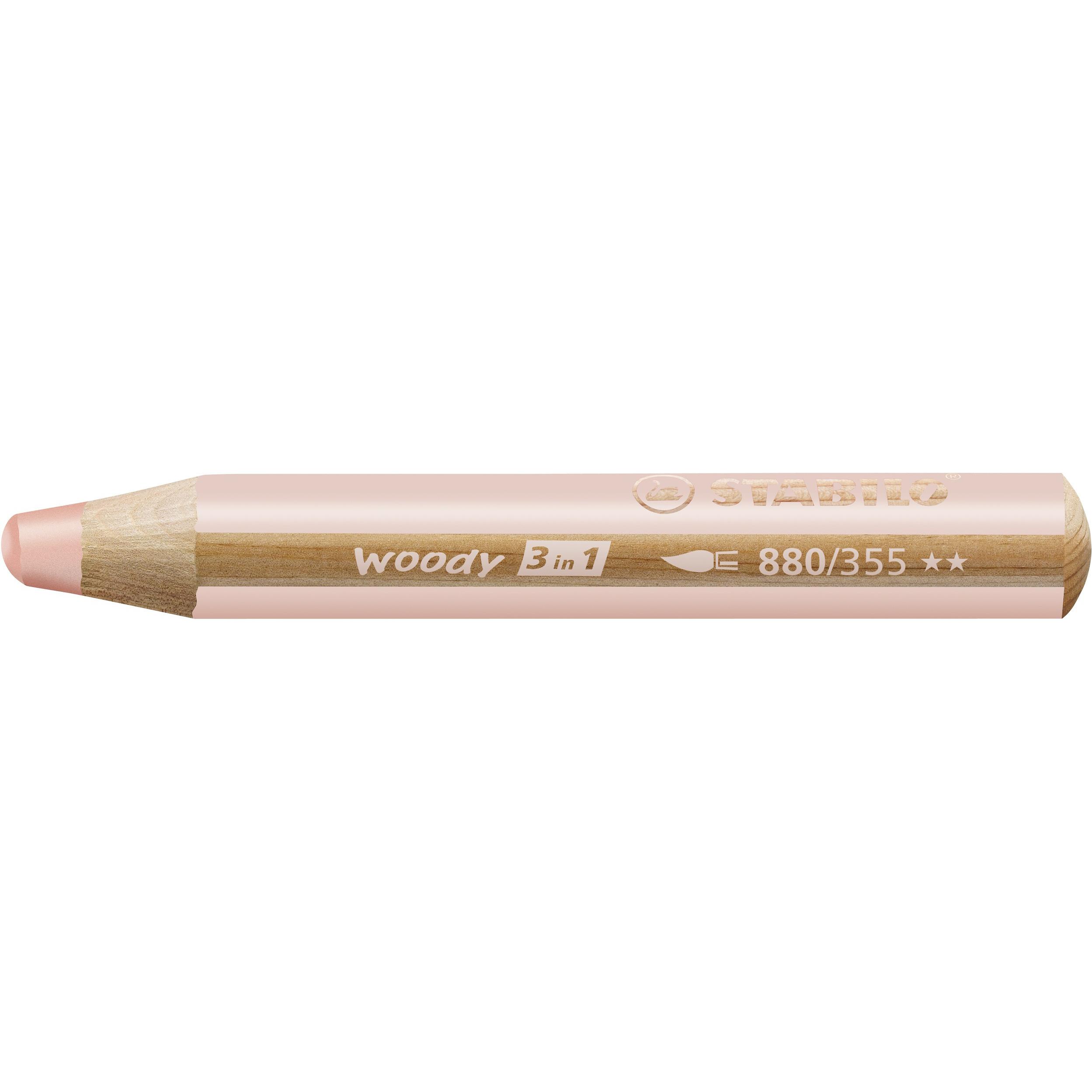 5x STABILO, Malstifte, woody 3 in 1 Buntstift (Apricot, 1 x)