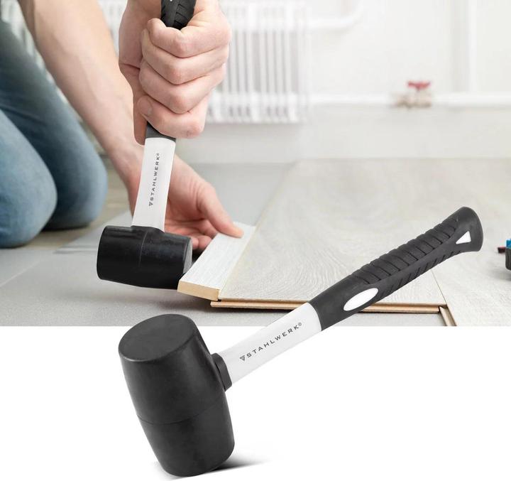 Produktbild Stahlwerk Hammer 4er Set Klauenhammer, Maurerhammer, Latthammer und Gummihammer (750 g)