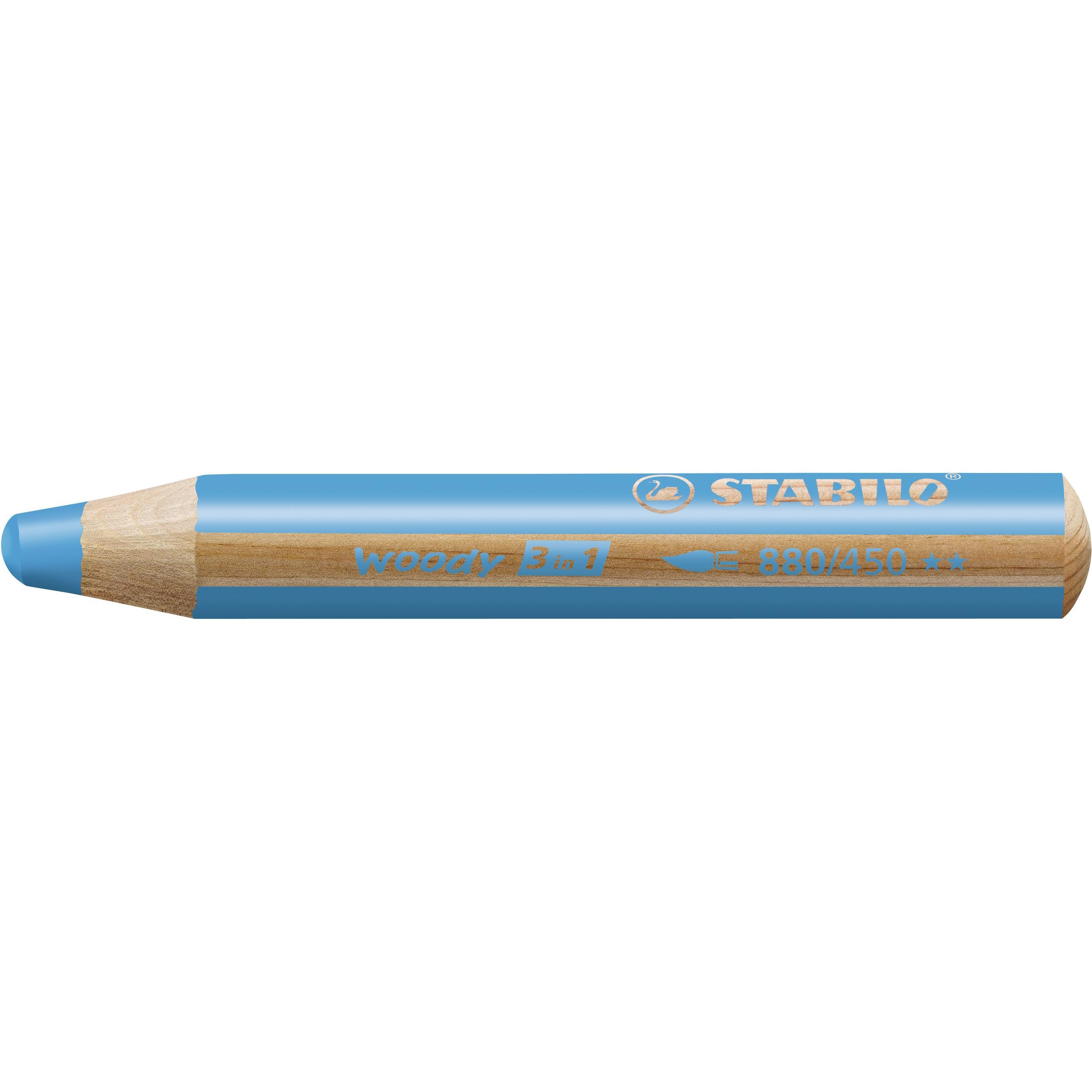 5x STABILO, Malstifte, woody 3 in 1 Buntstift (Cyanblau, 1 x)