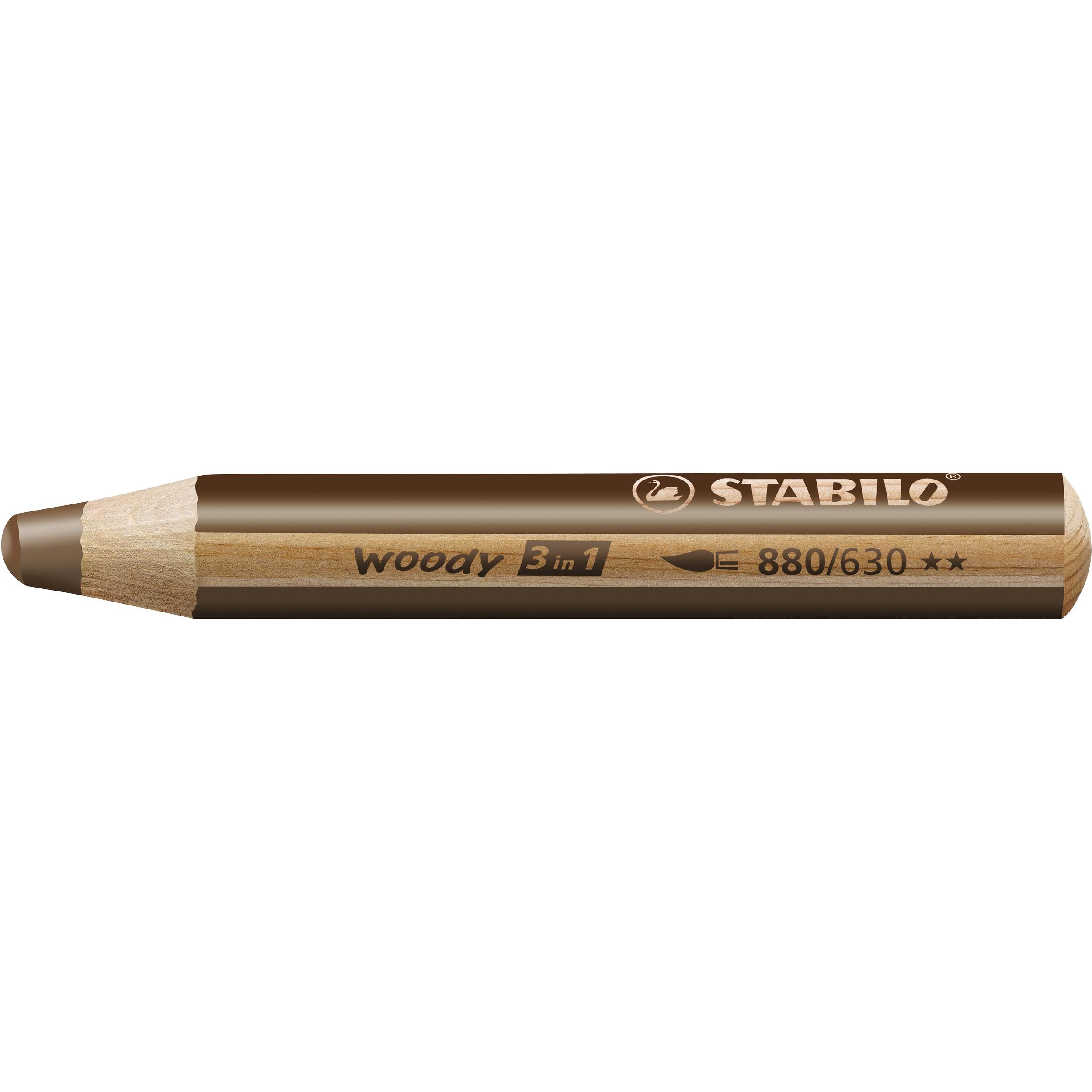 5x STABILO, Malstifte, woody 3 in 1 Buntstift (Braun, 1 x)