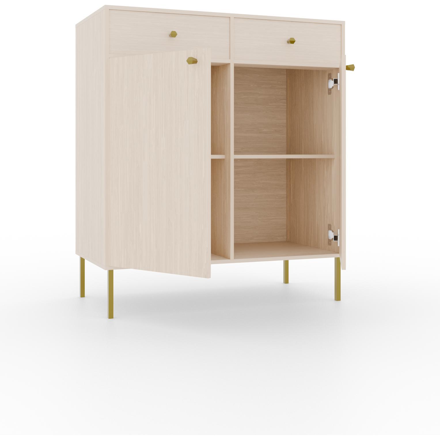 ADRK Furniture, Kommode + Sideboard, Tili 2D 2S Kommode (83.5 x 41 x 94 cm)