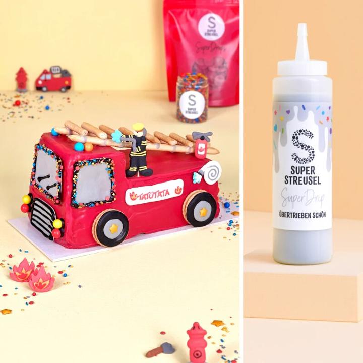 Actual product image Super Streusel Drip Cake Glasur Hellgrau