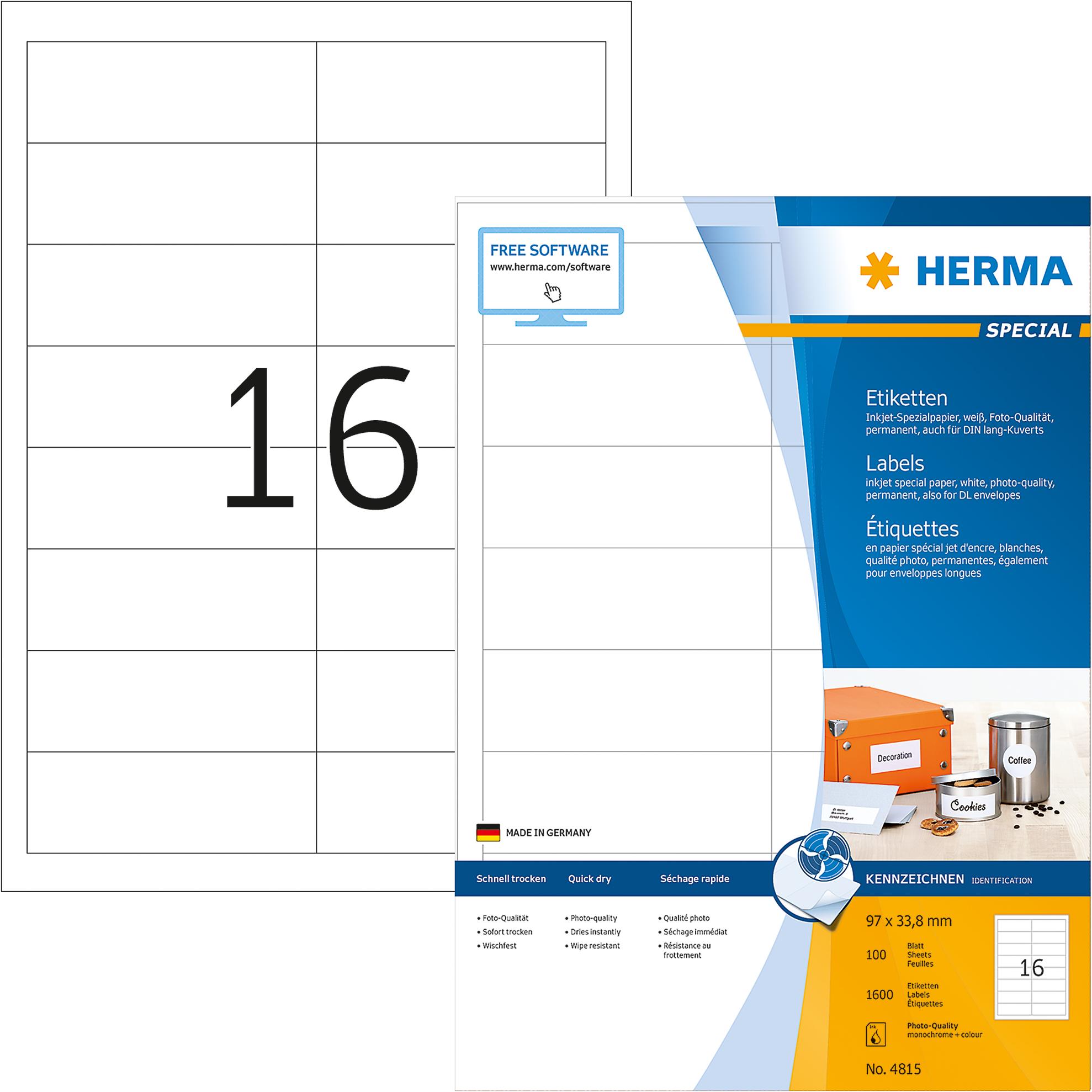 Herma, Etiketten, Inkjet-Etiketten