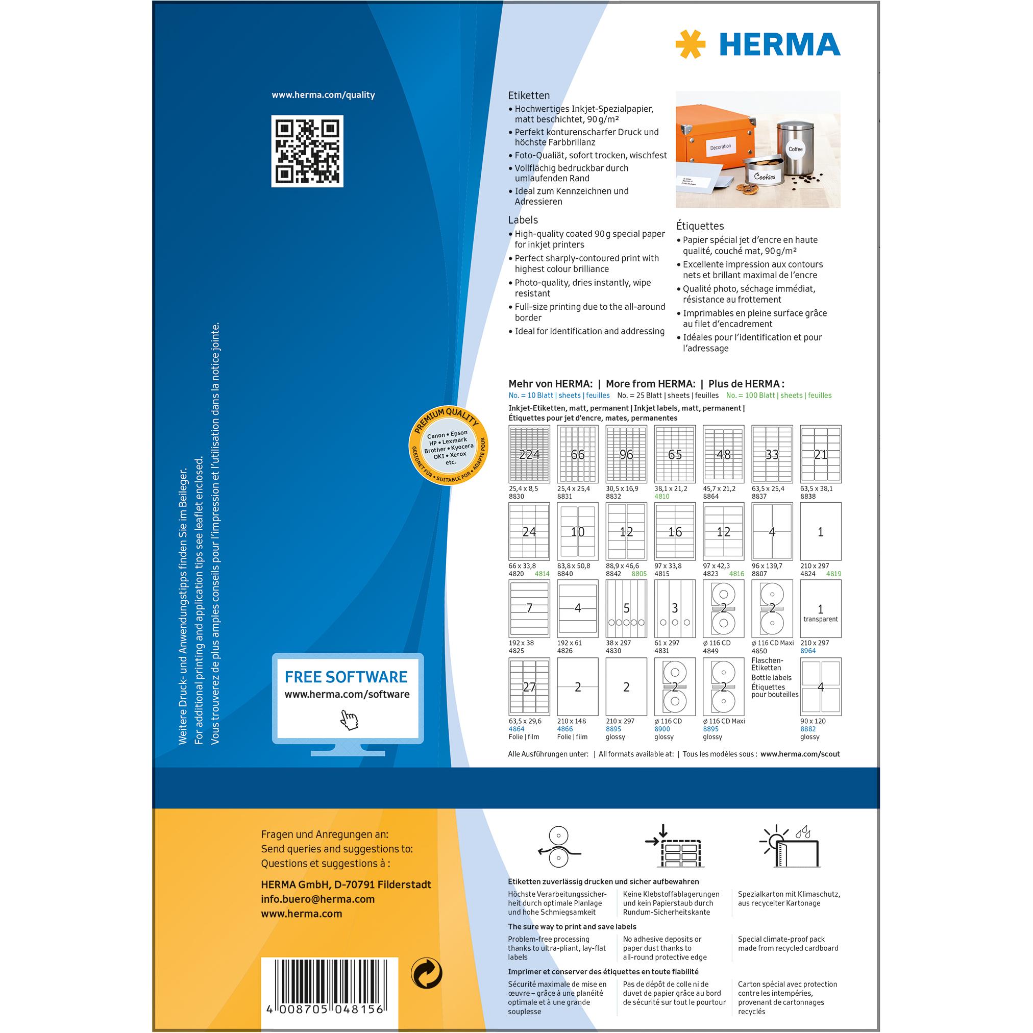 Thumbnail - Herma, Etiketten, Inkjet-Etiketten