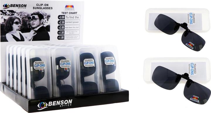 Actual product image Benson Optics Set of 2 clip-on sunglasses, 1 x size S & M each