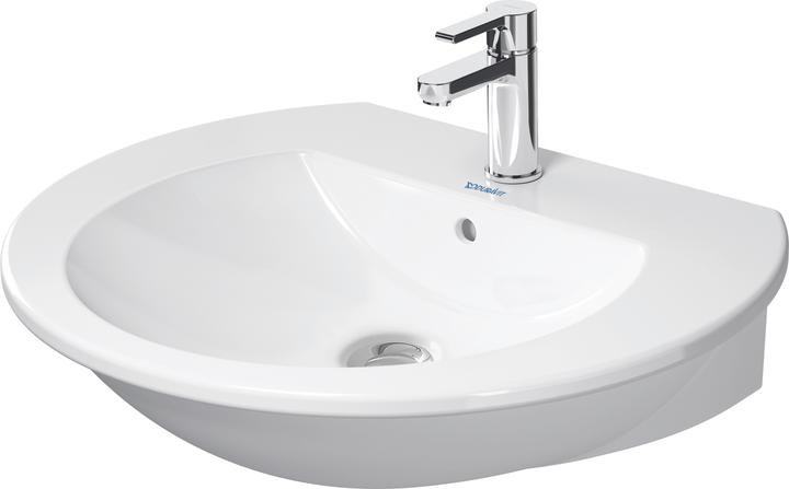Produktbild Duravit Waschtisch DARLING NEW m ÜL HLB 1 Hahnloch 650x550mm weiss WG (550 mm, 650 mm)