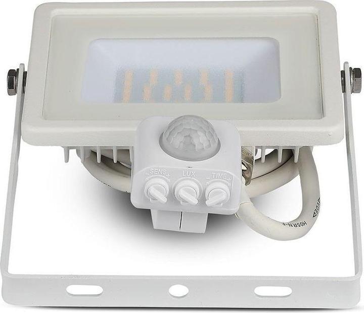 Image du produit V-TAC VT30SW 30W LED Sensor Projector SAMSUNG Chip Fonction d'arrêt Boîtier blanc 6400K (2400 lm, IP65)