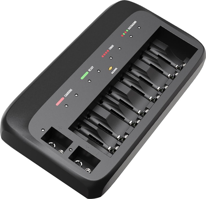 Immagine prodotto Absina Caricatore rapido X10 (1 pz., 9V Block, AA, AAA, Caricabatterie senza batteria)
