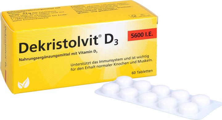 Image du produit Dekristolvit D3 5600 I.U. en comprimés, 60 comprimés (60 pièce(s), Cachets, 60 g)