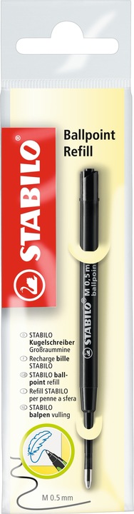 STABILO Ballpoint Refill Kugelschreiber Grossraummine (Ersatzmine, Schwarz, 0.50 mm)