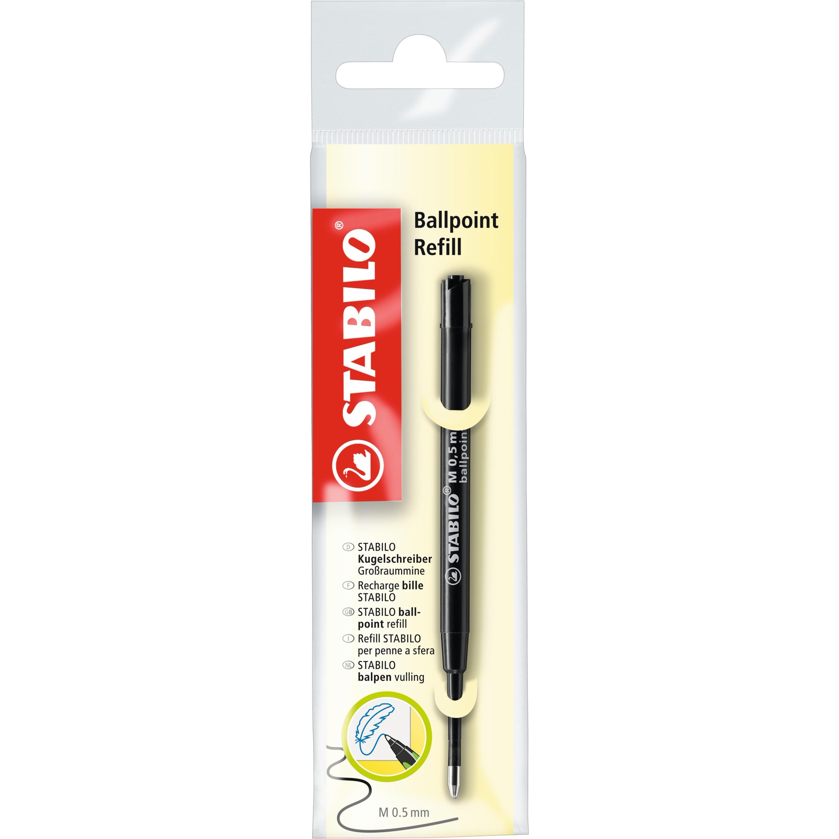 Thumbnail - 10x STABILO, Ersatzpatrone, Ballpoint Refill Kugelschreiber Grossraummine (Ersatzmine, Schwarz, 0.50 mm)
