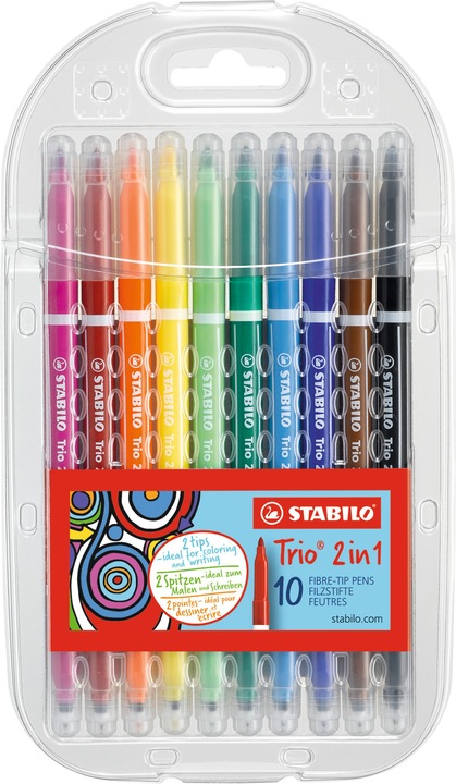 Produktbild STABILO Trio 2 in 1 (Mehrfarbig, 10 x)
