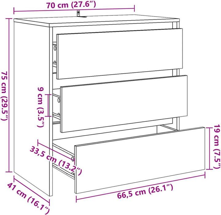 Produktbild vidaXL Sideboard (70 x 41 x 75 cm)