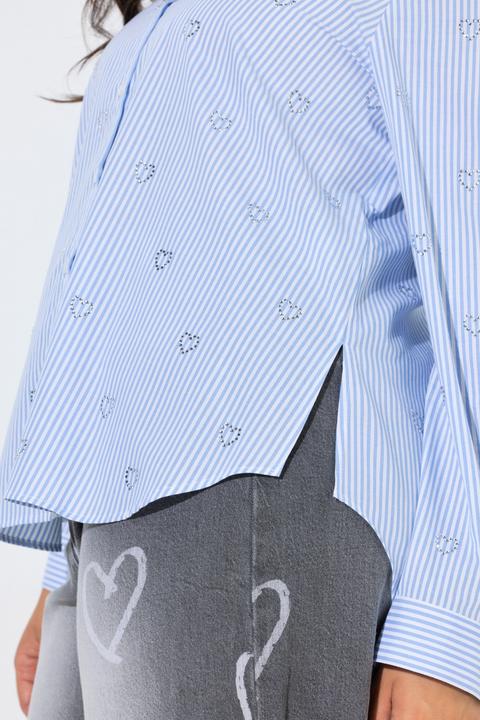 Immagine prodotto Ulla Popken Camicia dal taglio svasato con cuori, collo da camicia e maniche lunghe (62)