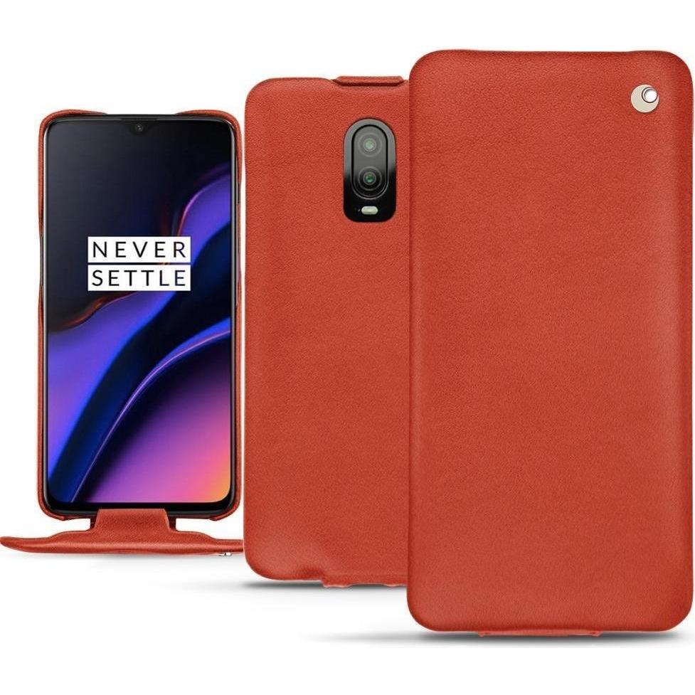 Noreve Lederschutzhülle vertikal (OnePlus 6T), Smartphone Hülle, Orange