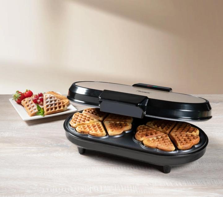 Actual product image Bestron Double waffle iron for classic heart-shaped waffles
